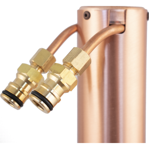 KegLand AlcoEngine Copper Reflux Still Top w/ Garden Hose Quick Disconnect (QD)