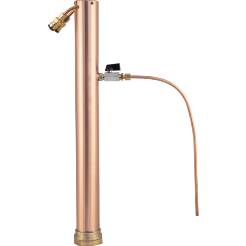 KegLand AlcoEngine Copper Reflux Still Top w/ Garden Hose Quick Disconnect (QD)