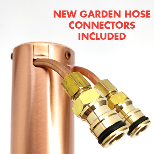 KegLand AlcoEngine Copper Reflux Still Top w/ Garden Hose Quick Disconnect (QD)