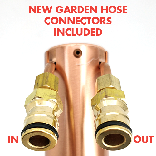 KegLand AlcoEngine Copper Reflux Still Top w/ Garden Hose Quick Disconnect (QD)