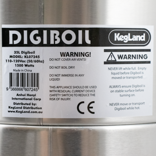 KegLand Gen 2 DigiBoil | Electric Kettle | 35L | 9.25G | 110V