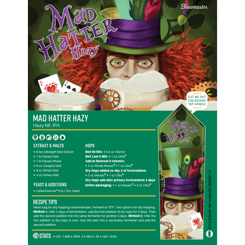 Mad Hatter Hazy New England IPA - Brewmaster Extract Beer Brewing Kit